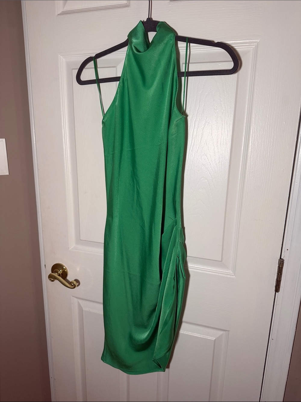 Green Halter Midi Dress